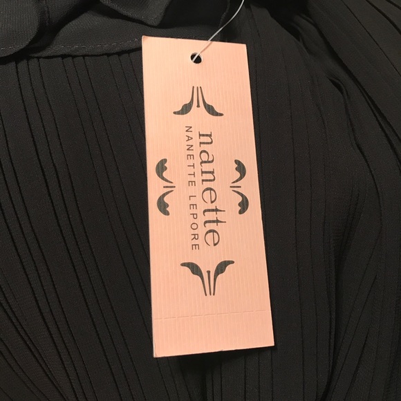 NWT Nanette Lepore Pleated Shift Dress Black 4 - Picture 6 of 6